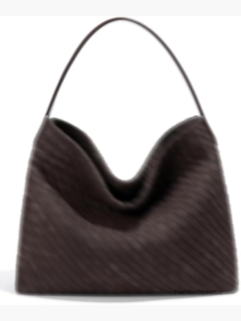 Slouchy Suede Woven Hobo Bag Crossbody Crescent Shoulder Satchel Top Handle Tote